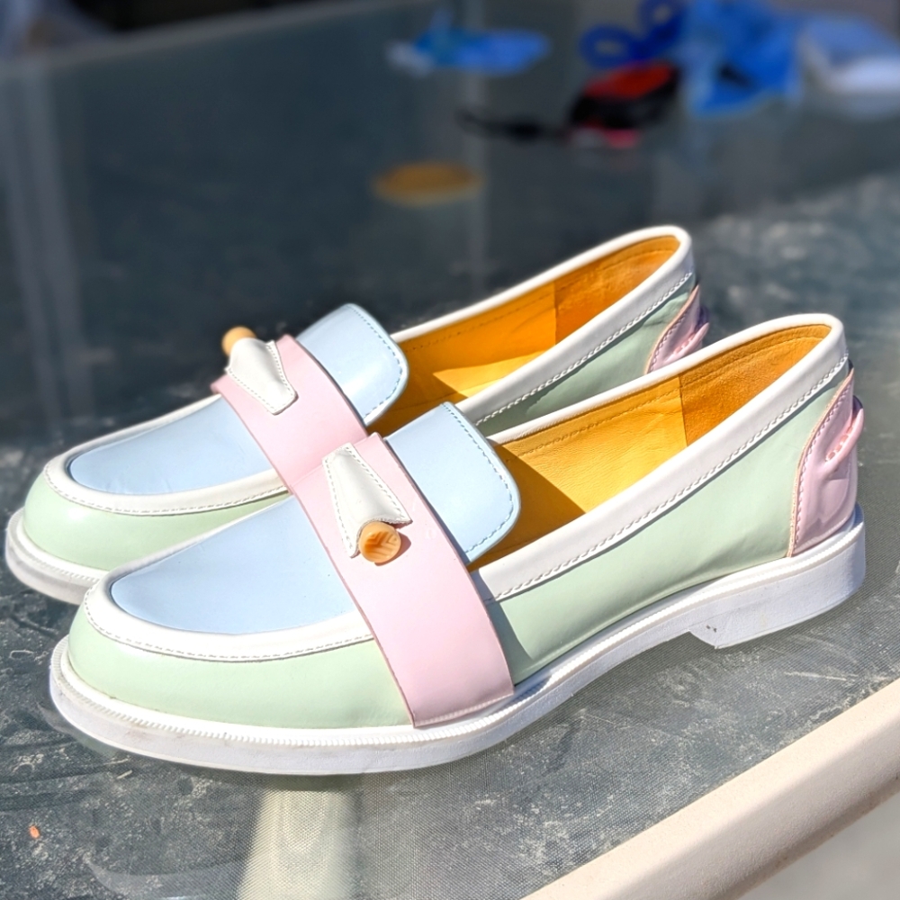 Tory Burch Sport Golf Shoes in pastel blue, pink and green
